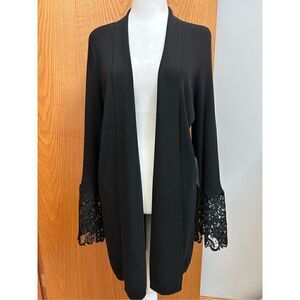 🆕 Red brand black open‎ front cardigan size L BIN Q